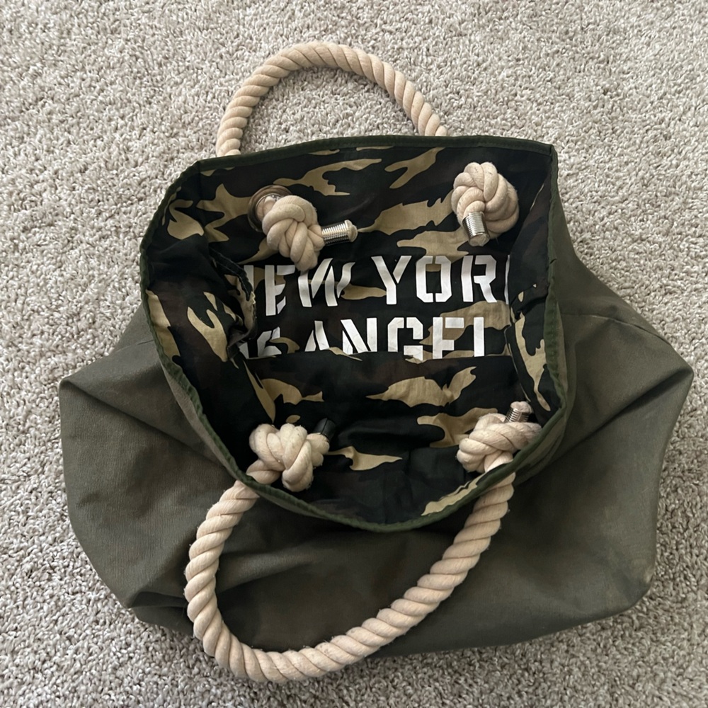 RARE Opening Ceremony reversible camo army green tote bag - Picture 2 of 8